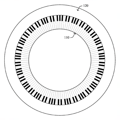 US Patent No. 8,952,232– PianoArc LLC – Circular Piano Keyboard - Patents Rock - Russell IP