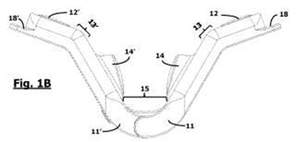 Patent drawing from UK Patent Application Number GB2218635.7 for "Vibrating Nasal Device'